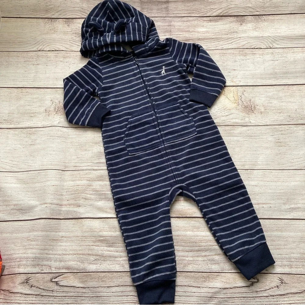 Carter’s Hooded Fleece Giraffe Jumpsuit Boys 18 Months
